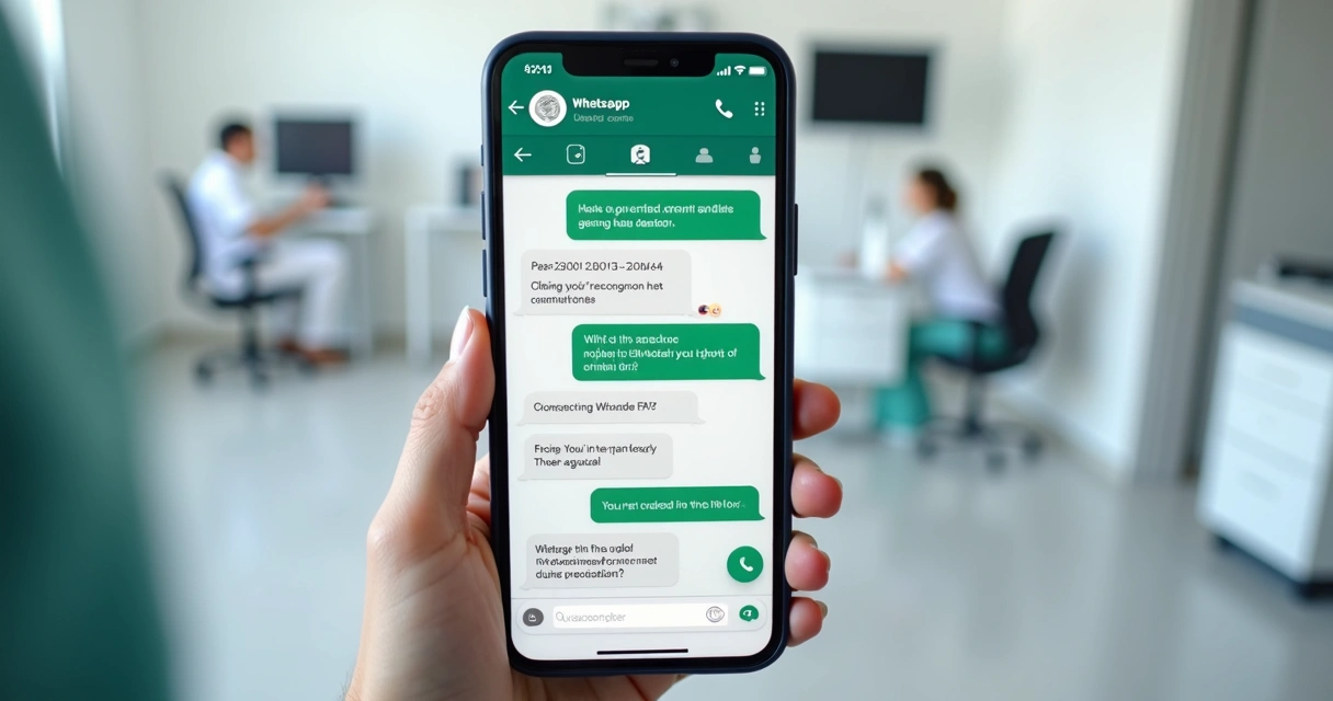 Chatbot em ação no WhatsApp de uma clínica 