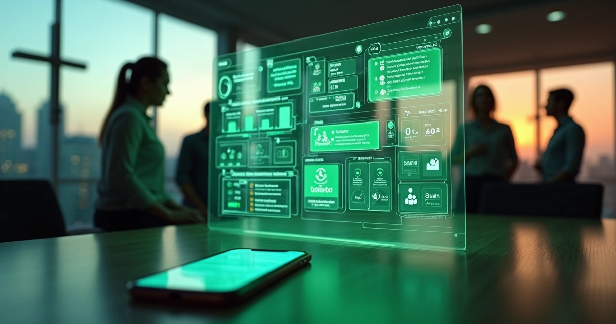 Gestor analisa painel digital integrado a chatbot do WhatsApp com contatos organizados 