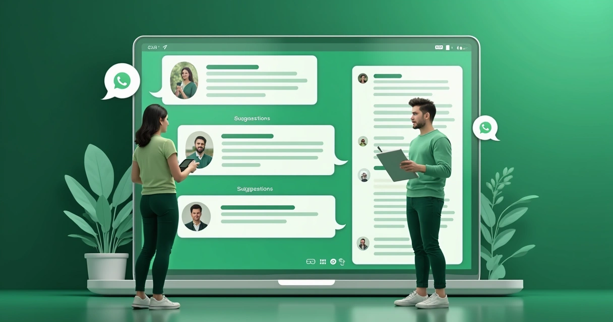 Chatbot de WhatsApp conversando com usuário em interface moderna