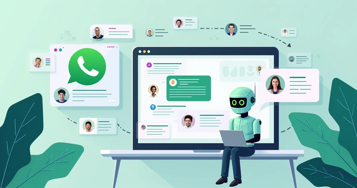 Chatbot gerenciando funil de vendas no WhatsApp com inteligência artificial