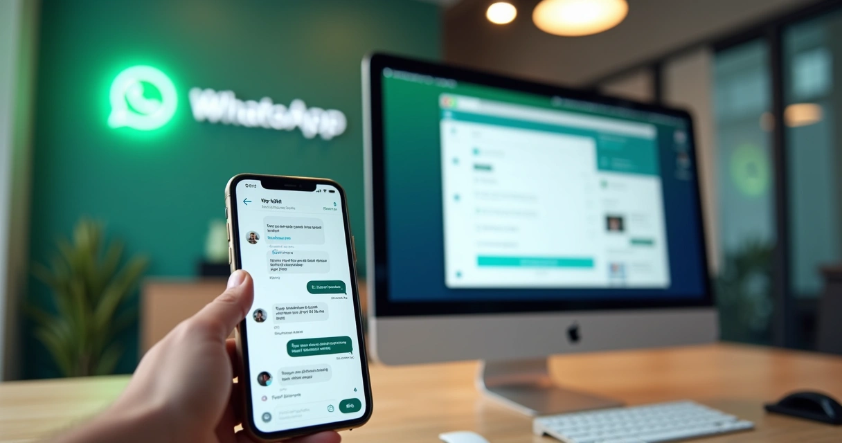 Simulação de tela com agente de IA no WhatsApp fechando vendas 
