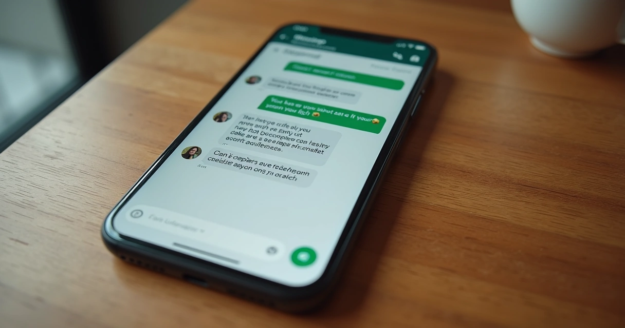 Tela de celular mostrando conversa de atendimento automático no WhatsApp 