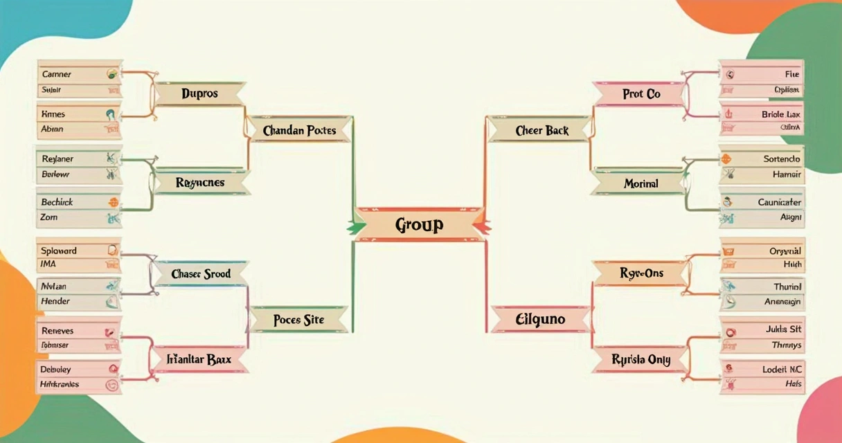 Quadro de confrontos de um torneio de raquete com setas e nomes de atletas 