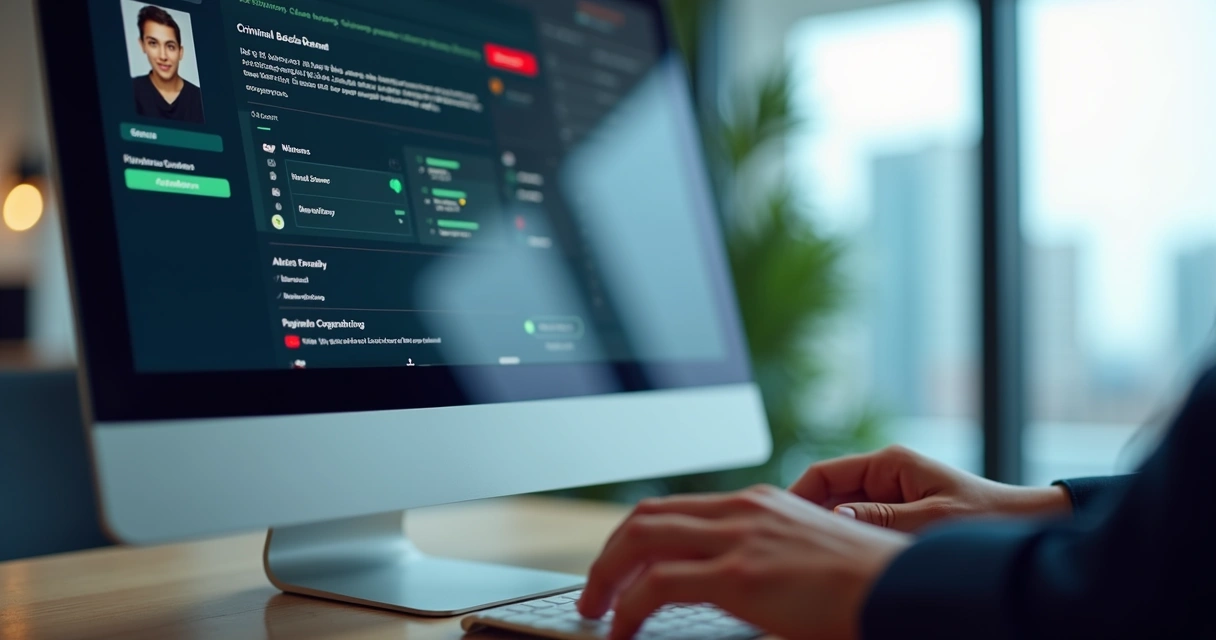 Tela de sistema mostrando resultado de checagem criminal digital 