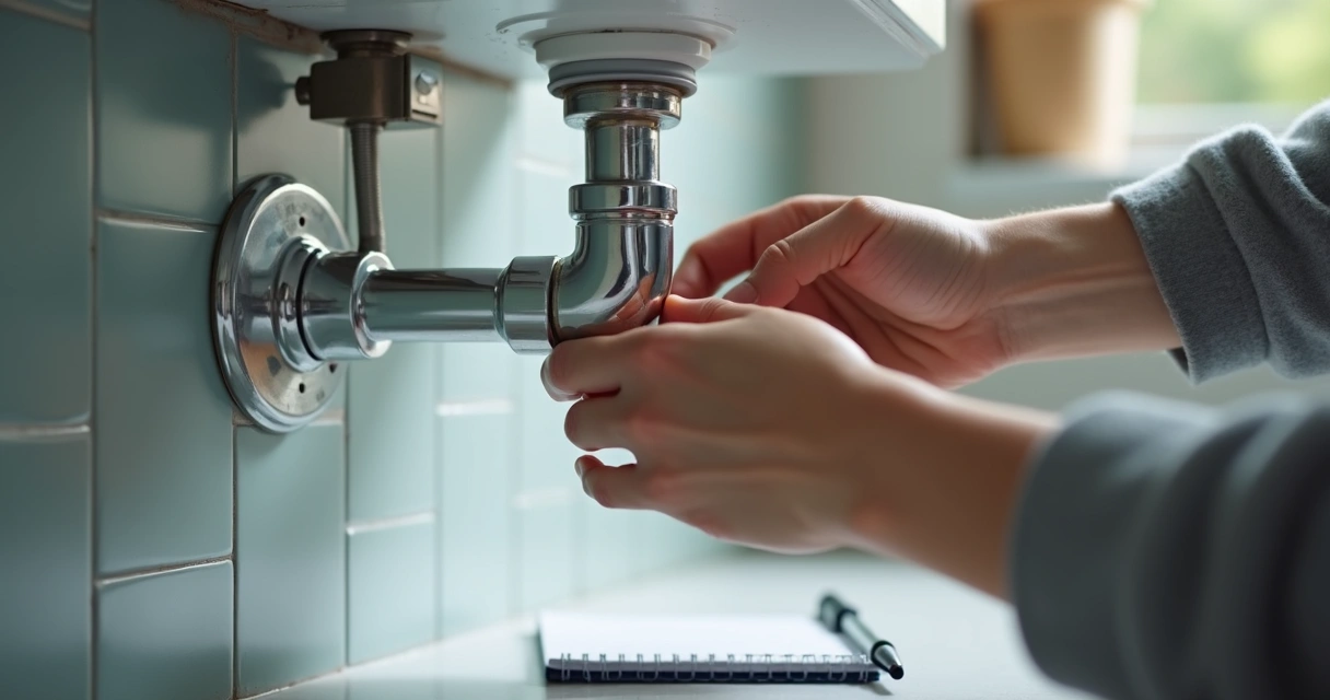 Pessoa verificando encanamento e detalhes do imóvel antes de alugar 