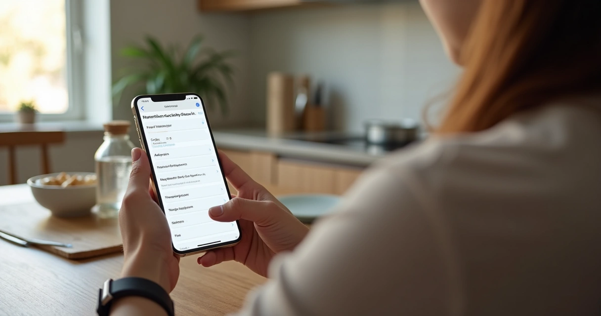 Paciente respondendo check-in nutricional no celular 