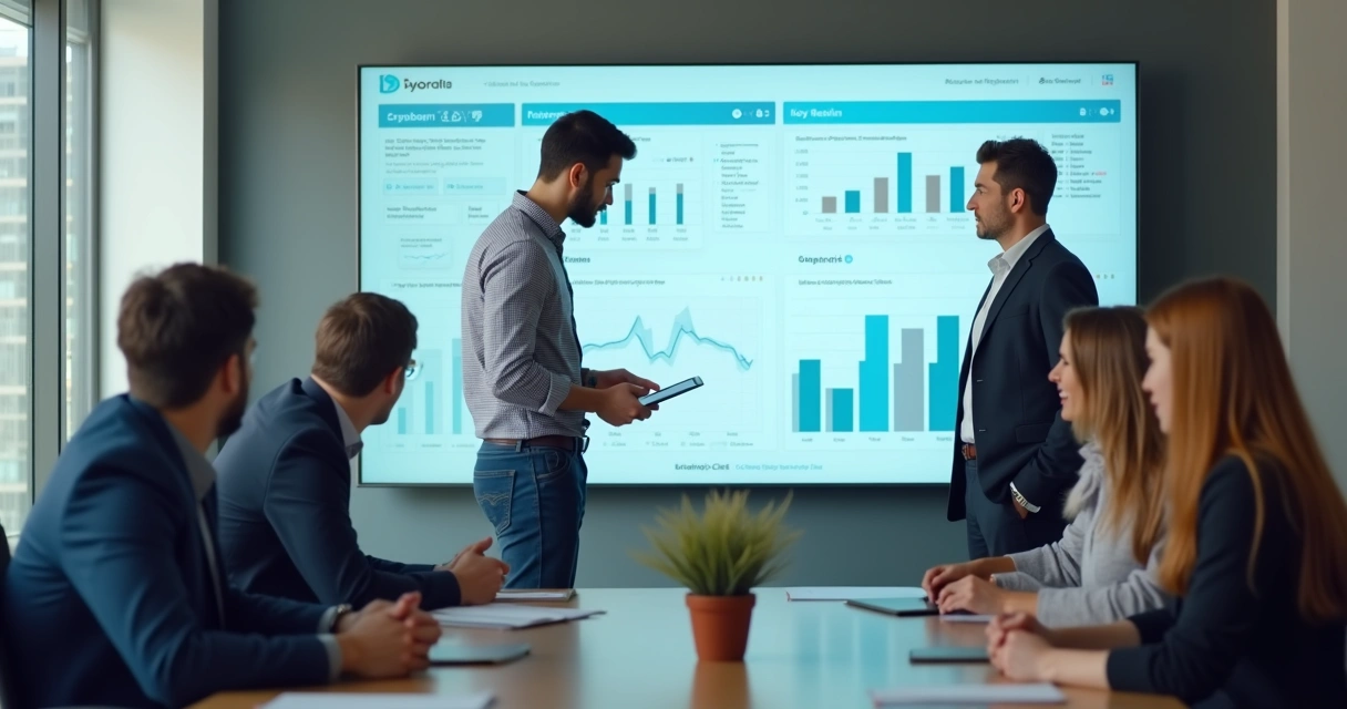 Líder e equipe fazendo check-in rápido OKR 