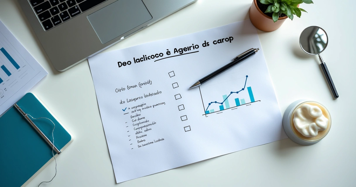 Checklist de avaliação de agência ao lado de materiais odontológicos 