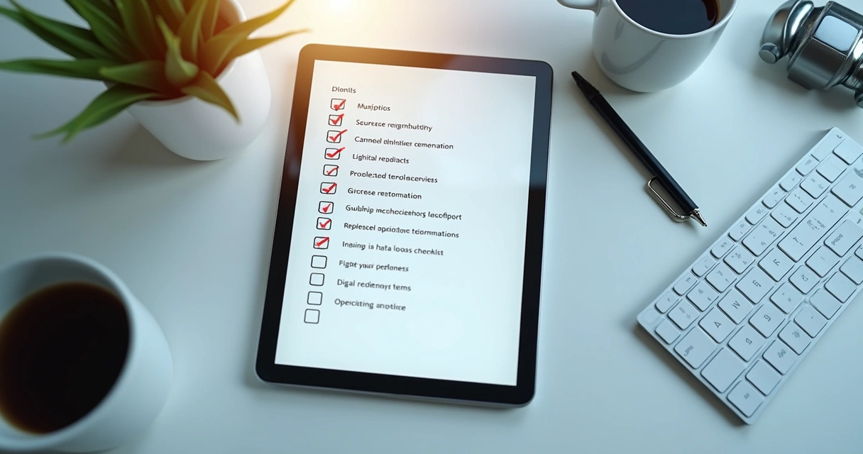 Checklist preenchido com itens de automação digital 