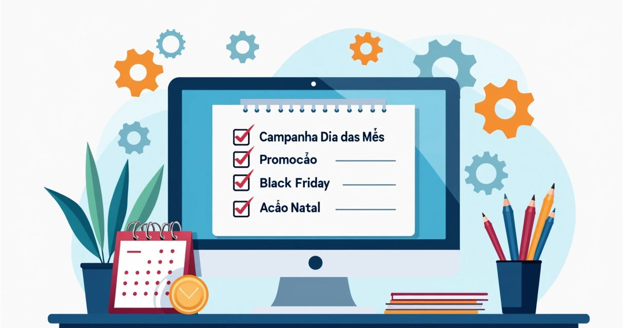 Checklist digital com campanhas de vendas programadas no computador