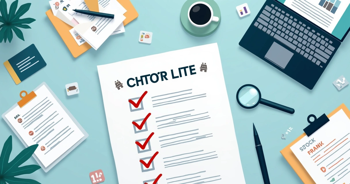 Checklist de catálogo regulado com campos técnicos e comerciais