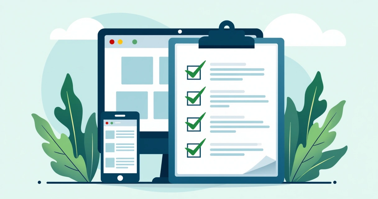 Checklist de critérios de eficiência de site profissional 