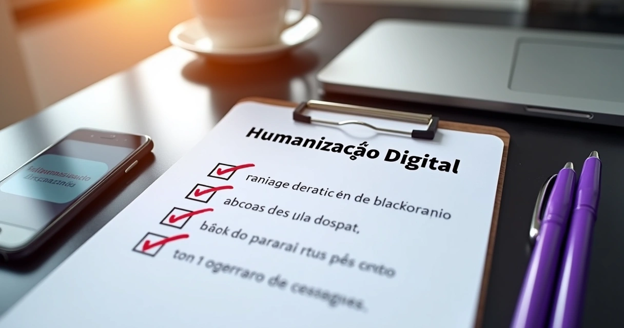 Checklist de humanização digital sobre mesa 