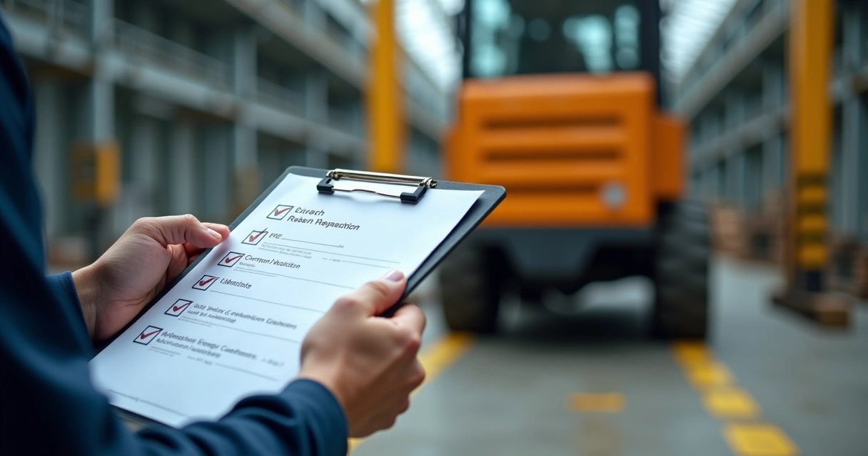Checklist preenchido antes do içamento de equipamento