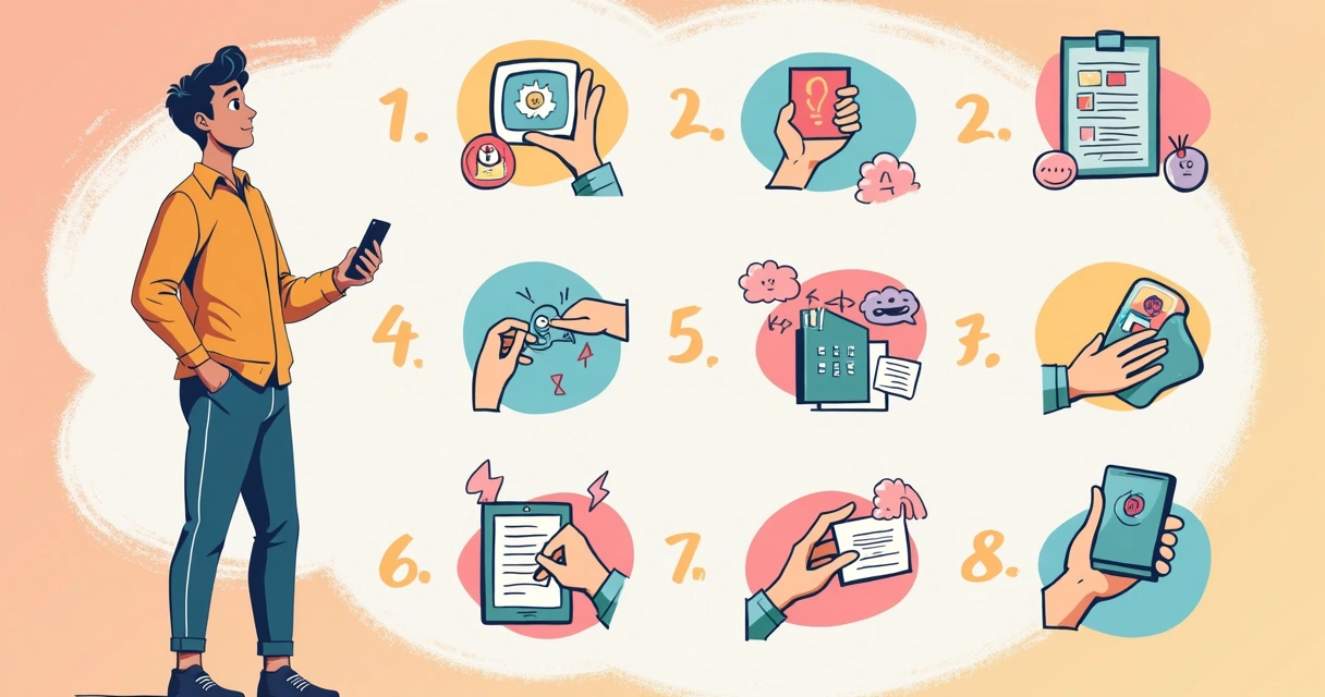 Checklist colorido para identificar fillers em animes, com ícones e exemplos visuais 