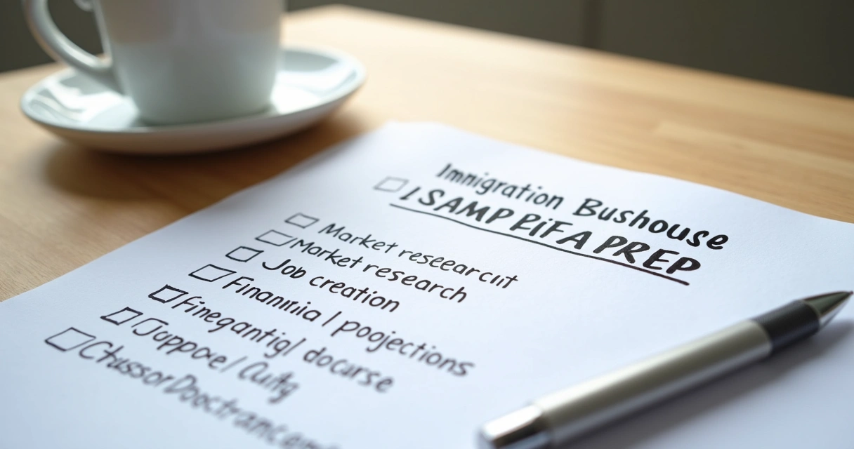 Checklist for immigration business plan preparation 