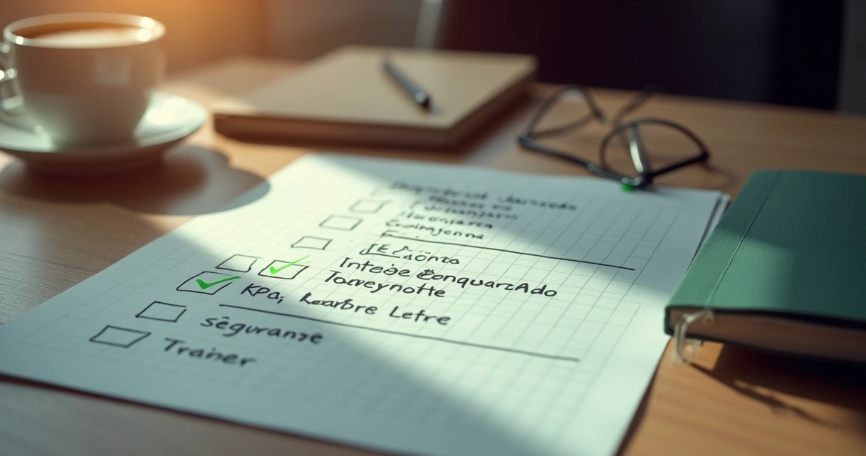 Pessoa revisando checklist de implantação de IA 