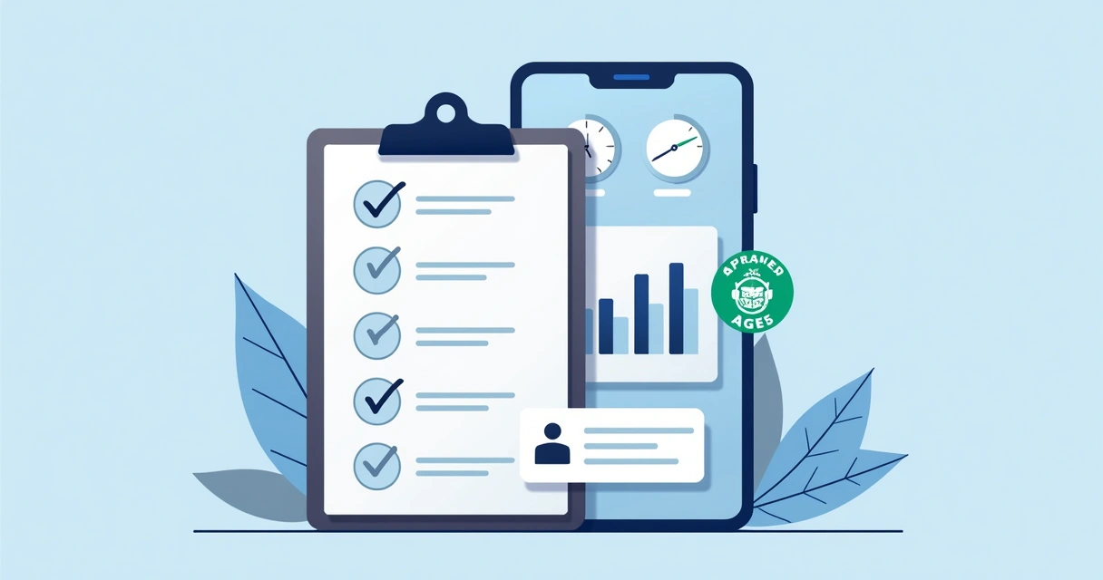 Checklist de requisitos para monetizar conta TikTok, ilustrado ao lado de celular com gráficos 