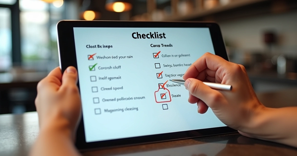 Checklist digital em tablet para restaurantes 