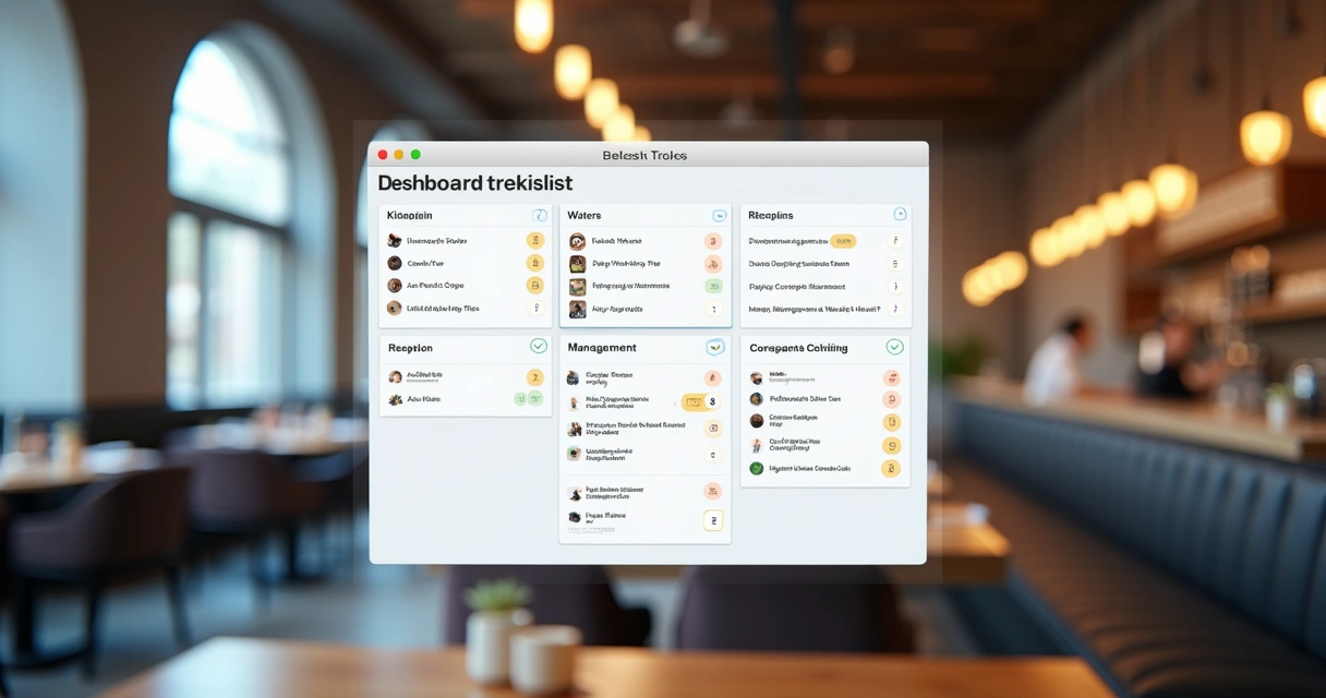 Painel de checklist digital para restaurantes 
