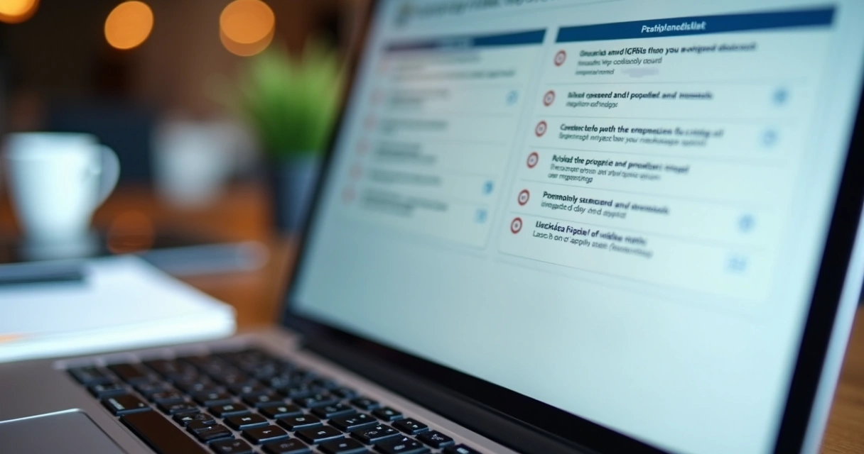 Checklist digital para implantação de PGR e GRO em uma tela de computador 