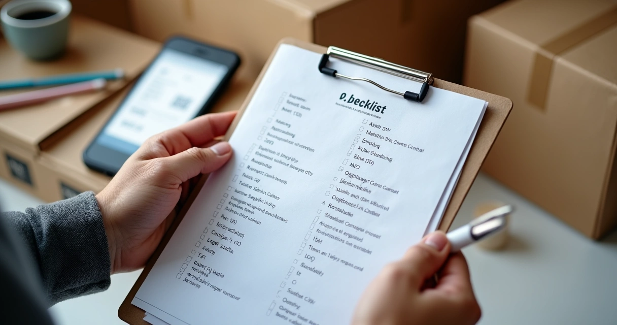 Pessoa preenchendo um checklist de Packing List 