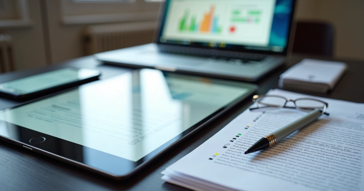 Tela de aplicativo sendo analisada com checklist jurídico sobreposta 