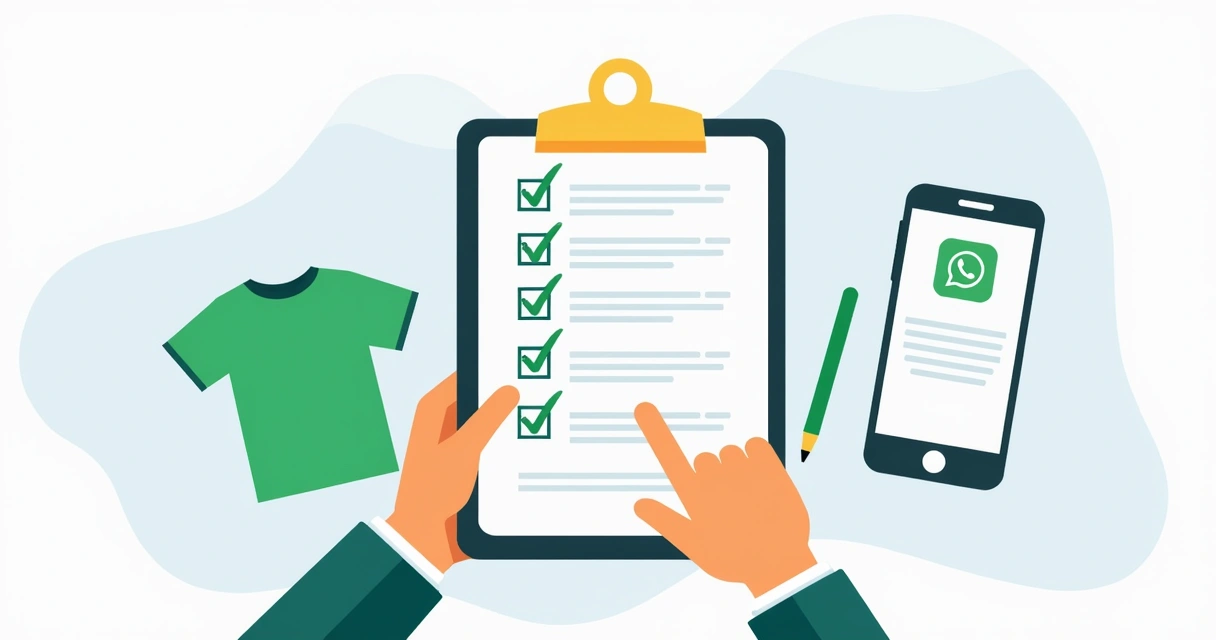 Checklist para pedido urgente de camiseta personalizada