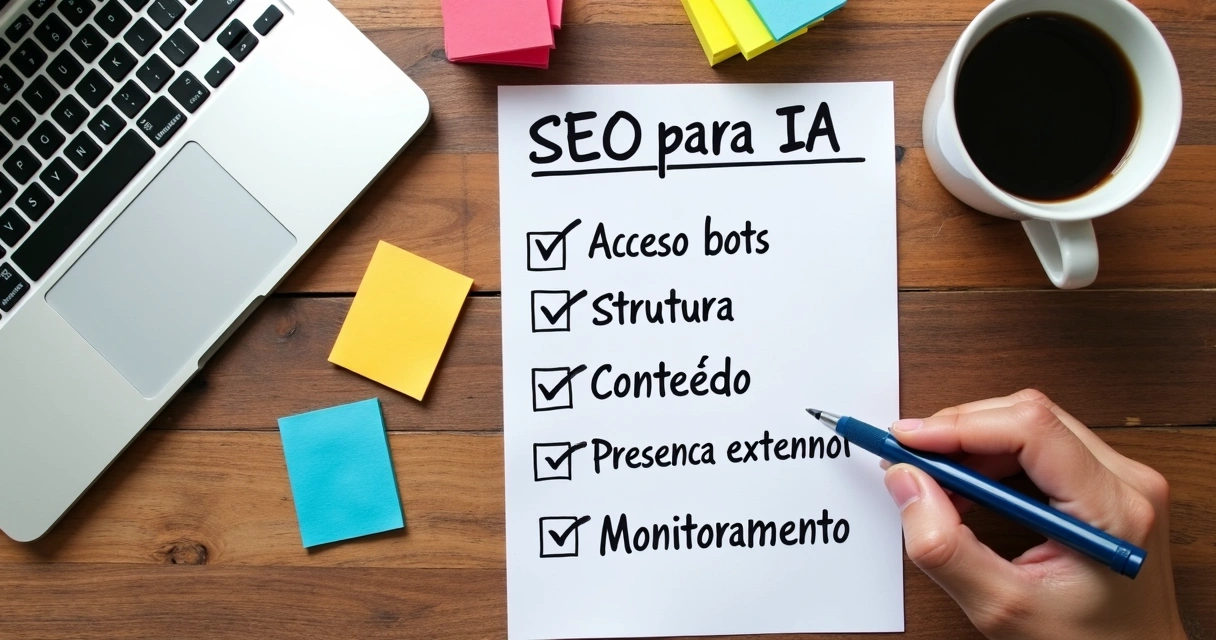 Checklist visual para SEO focado em IA 