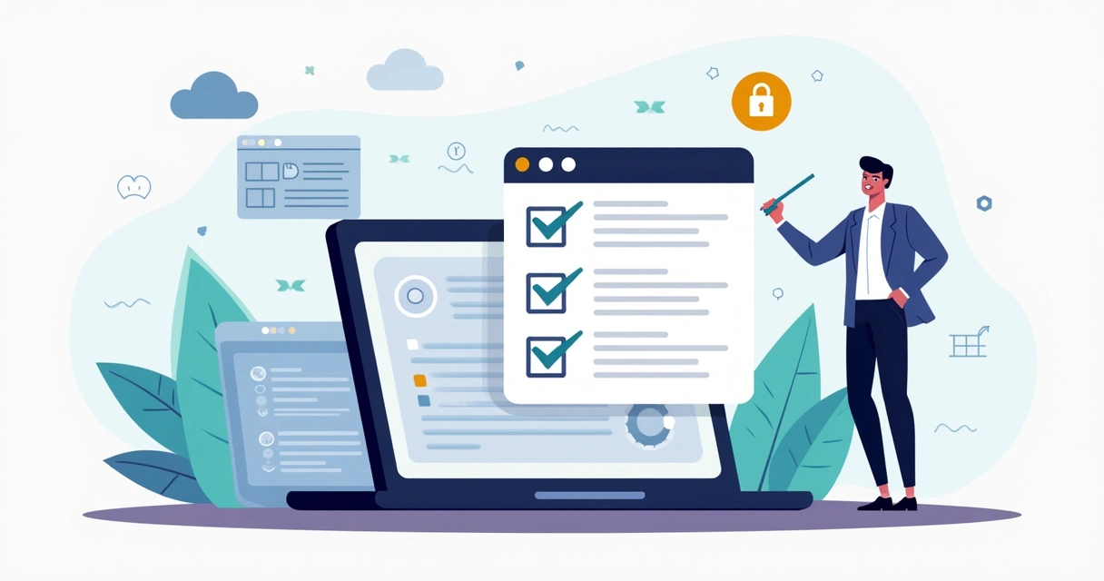 Checklist de SEO técnico para site SaaS em tela de computador 