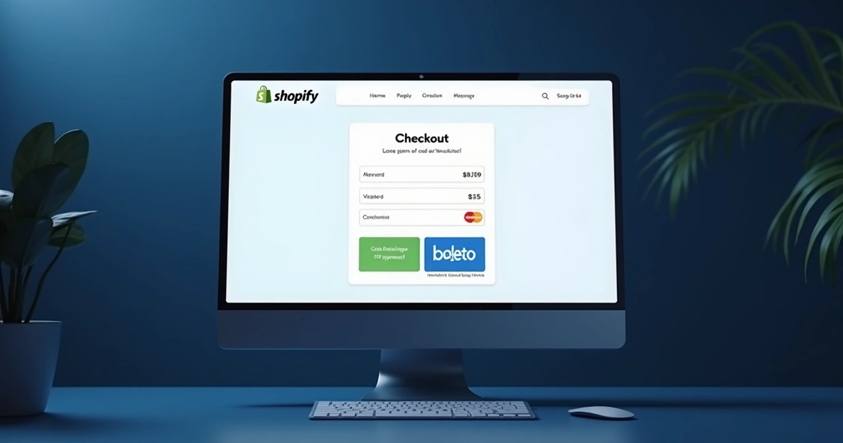 Página de checkout com design padrão e opções simples de pagamento