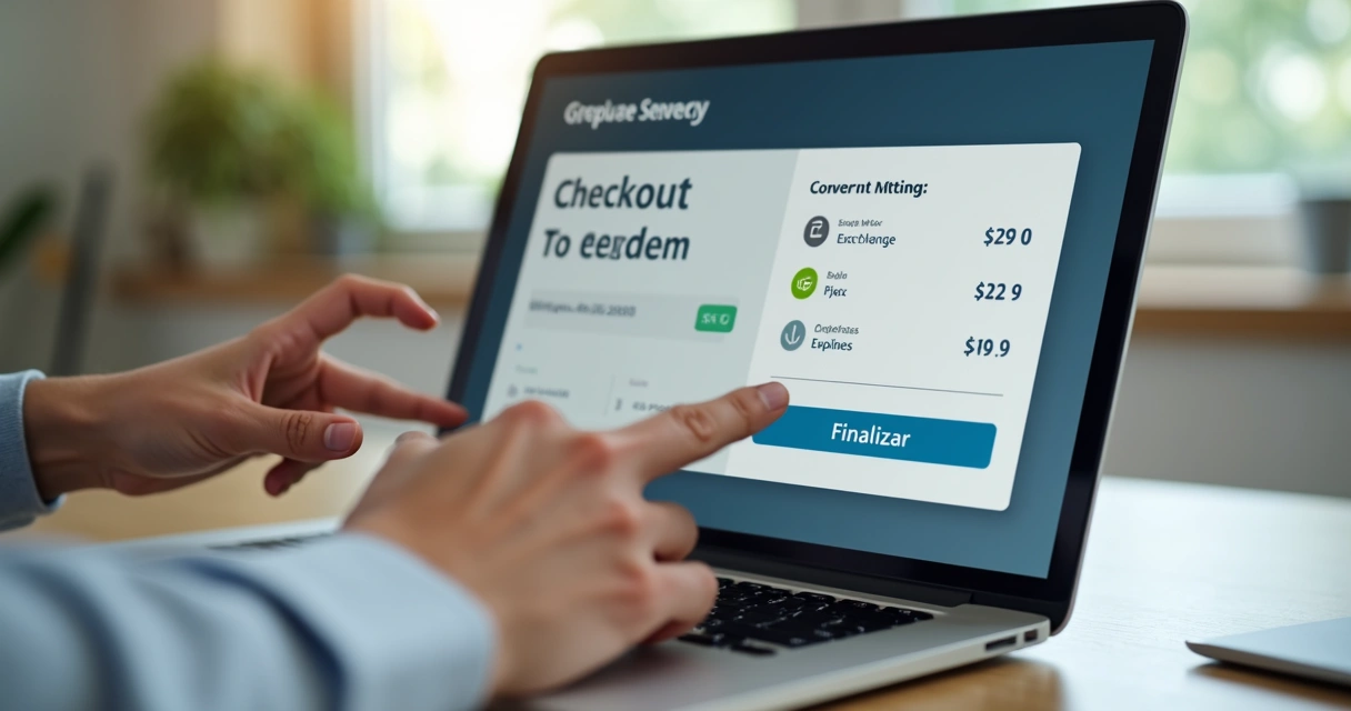 Pessoa fazendo pagamento online no checkout de um e-commerce