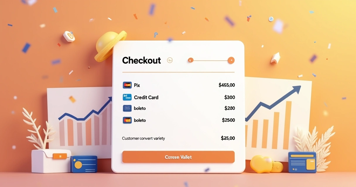 Checkout digital com múltiplos métodos de pagamento e alta taxa de conversão 