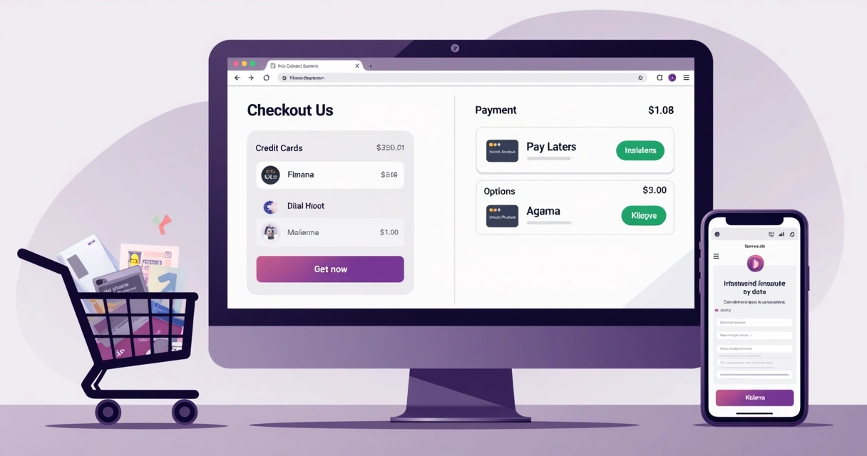 Tela de finalização de compra mostrando diversas opções de pagamento 