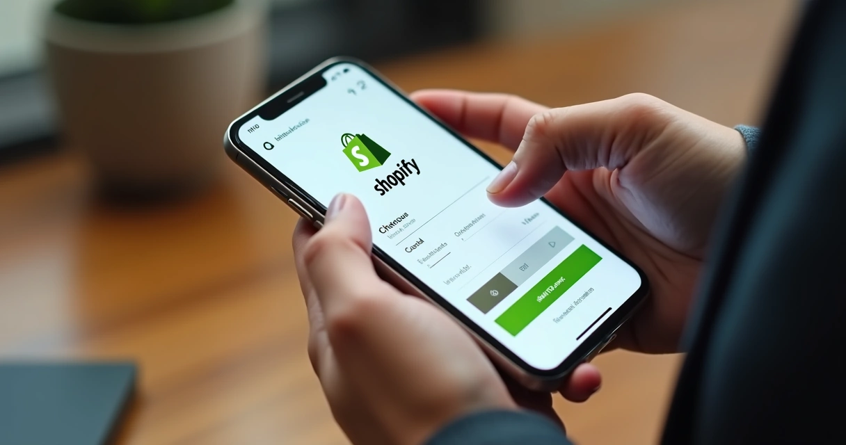 Sessão de checkout mobile em loja virtual Shopify, mostrando interface moderna e simples 