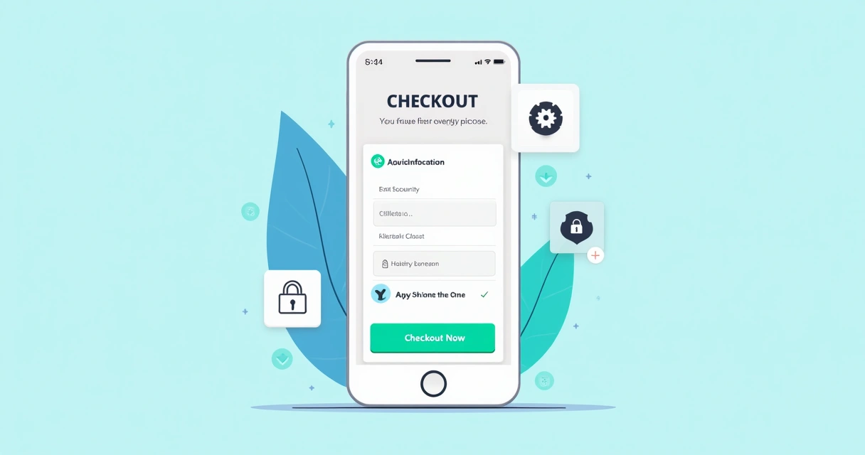 Interface de checkout otimizada em tela de celular 