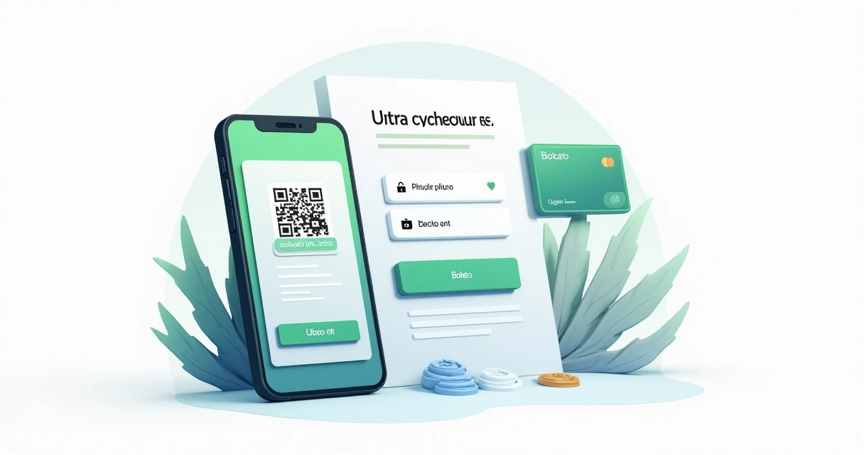Checkout de pagamento com opções de Pix e cartão 