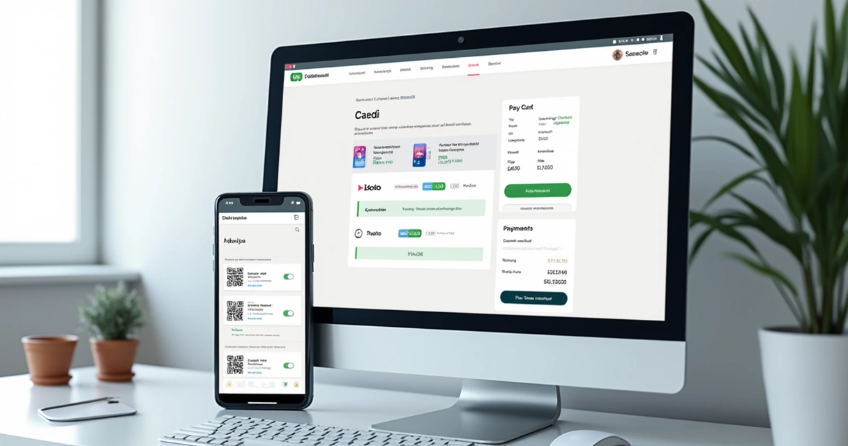 Tela de checkout SaaS com opções de Pix, boleto e cartão 