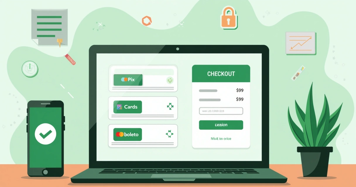 Checkout de e-commerce moderno com destaque para integração HyperCash 