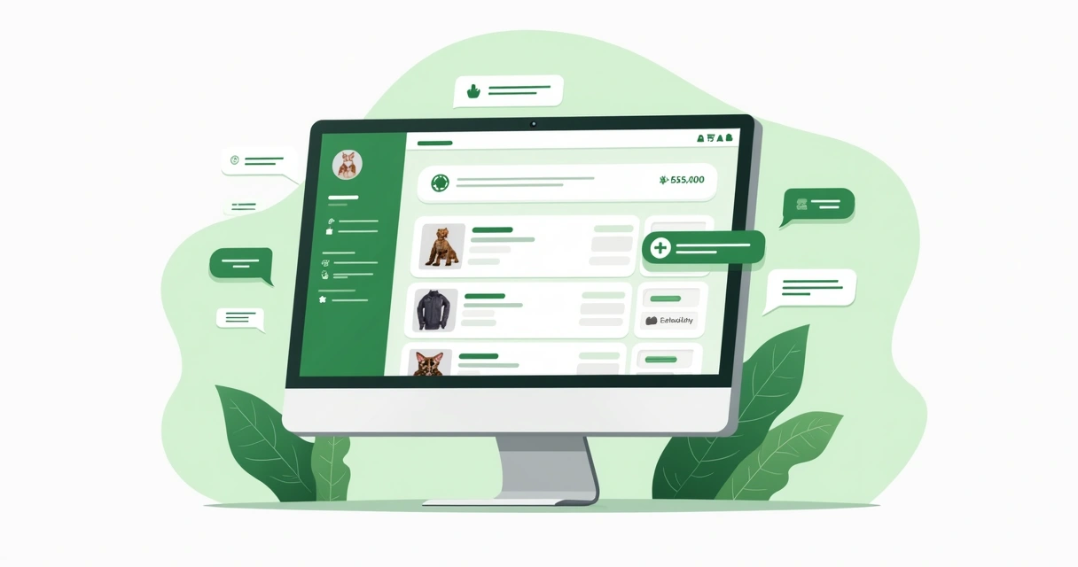 Tela de checkout customizável exibindo produtos de nicho e detalhes de personalização. 