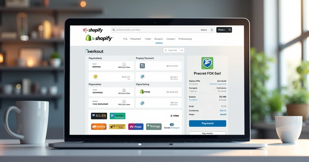 Tela de checkout personalizado na Shopify, com integração de pagamentos 