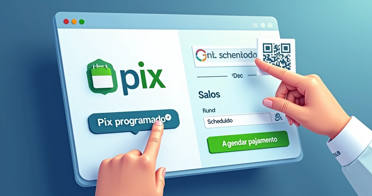 Tela de checkout online exibindo opção de Pix programado