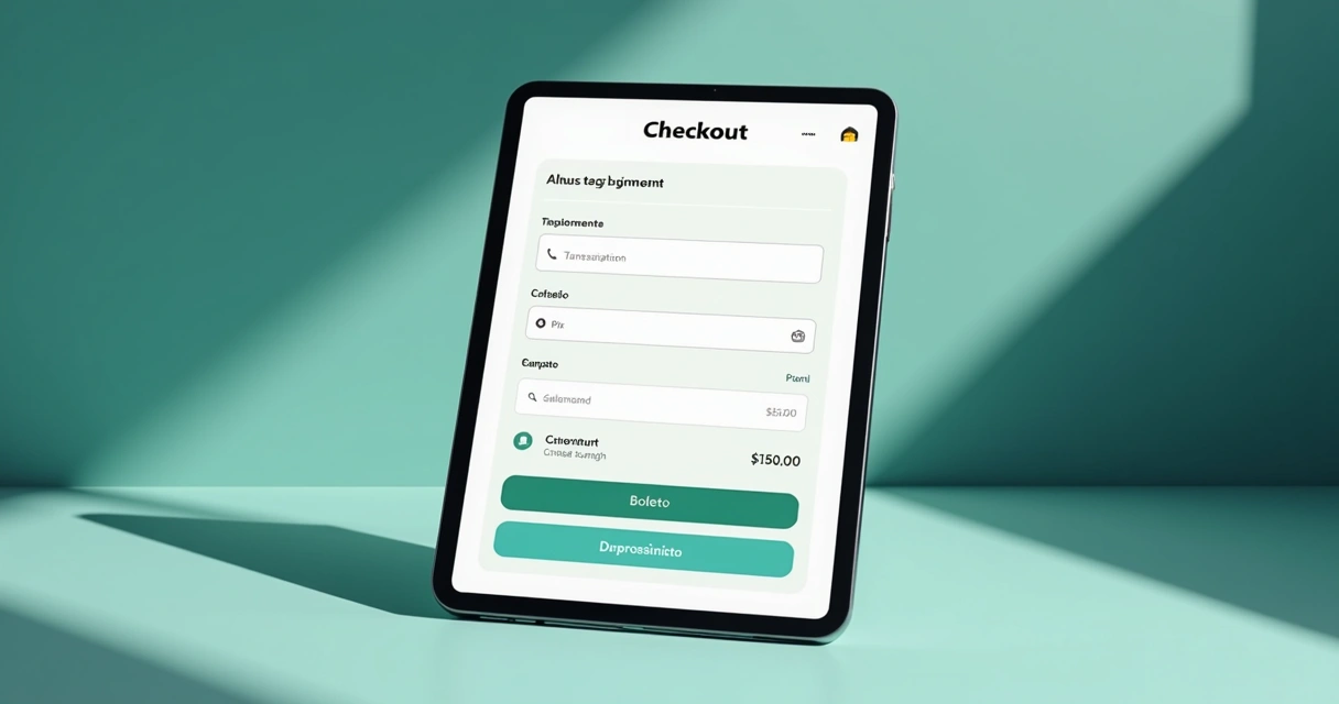 Tela de checkout simples e limpa no Shopify, apenas 3 botões de opção 