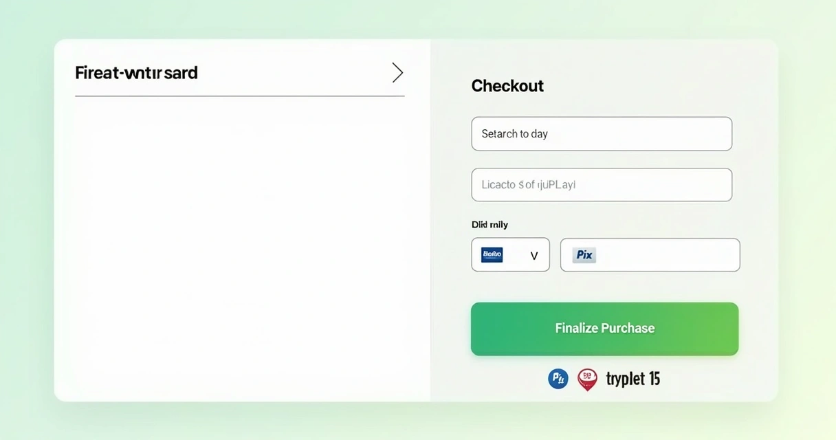 Tela de checkout de loja virtual com processo simples e poucos campos de preenchimento 