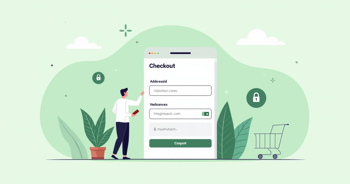 Página de checkout simples em loja virtual, poucos campos e processo rápido. 