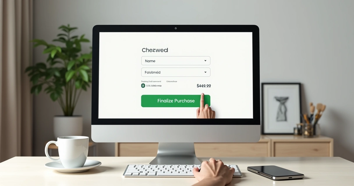 Página de checkout simples com poucos campos em loja virtual 