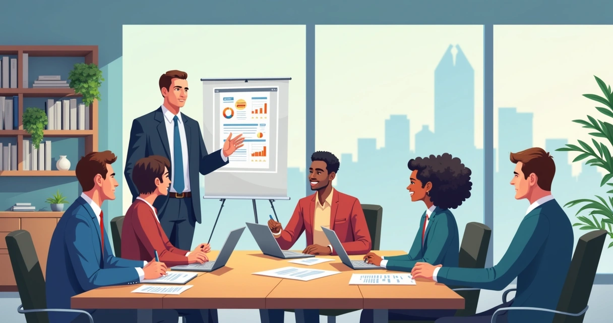 Chefe de gabinete em reunião com equipe em um gabinete moderno 