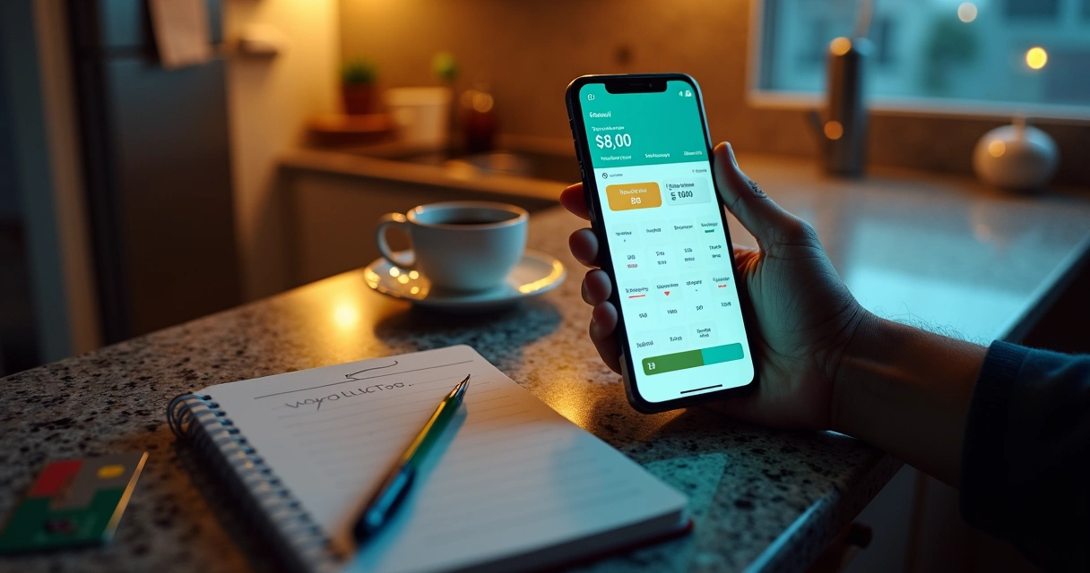 Tela de celular mostrando conta bancária perto do limite do cheque especial 