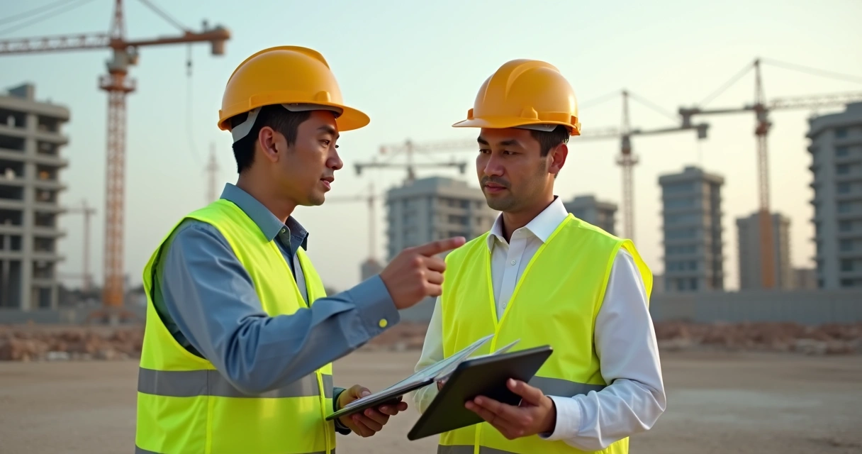 Chinese EPC managers discuss project tasks with Saudi local staff