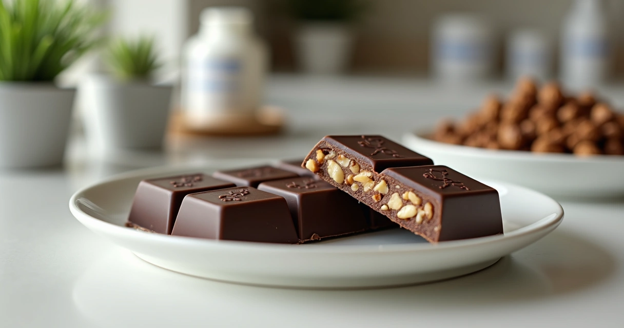 Chocolate personalizado cortado mostrando recheio saudável 